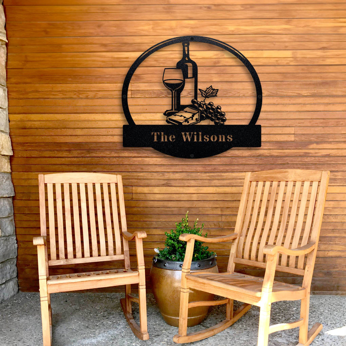 Personalized Wine Lovers Monogram - Story In Steel
