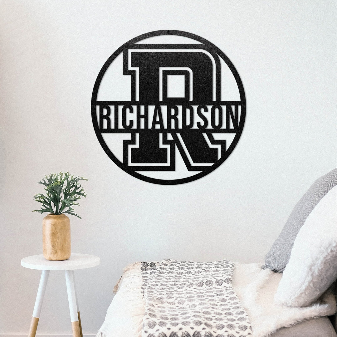 S Custom Split Initial Varsity circle Initial Split Monogram – Story In Steel